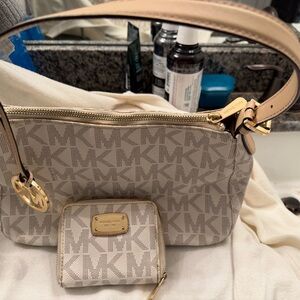 Michael Kors Tan Monogram Shoulder Bag